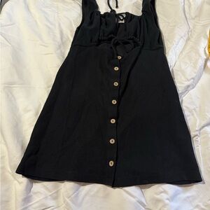 Free People Beach El Mar Mini Dress Black Size Large Cut Out Buttons